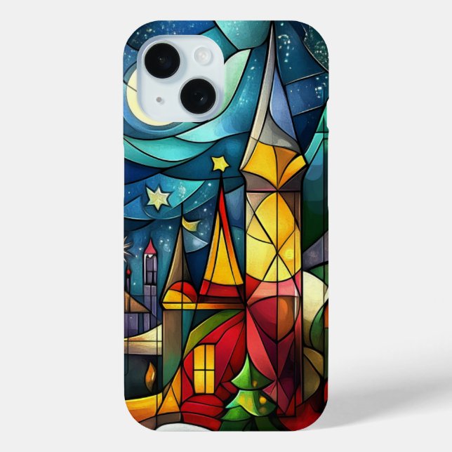 Stained Glass Christmas Church Night Case-Mate iPhone Case (Back)