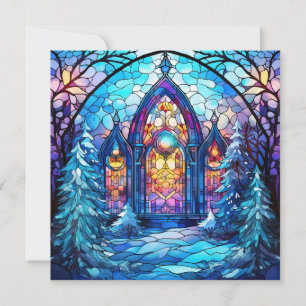 Stained Glass Christmas Greeting Card