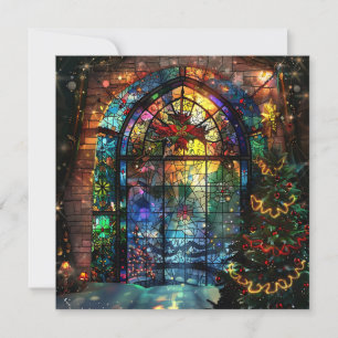 Stained Glass Christmas Greeting Card