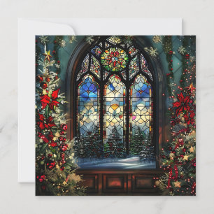 Stained Glass Christmas Greeting Card