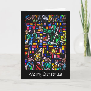stained glass christmas holiday card