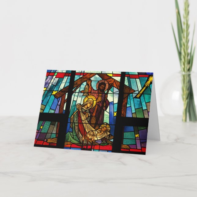 Stained Glass Christmas Holiday Card (Front)