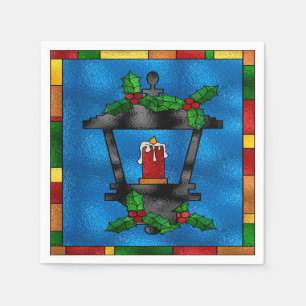 Stained Glass Christmas Lantern Napkin