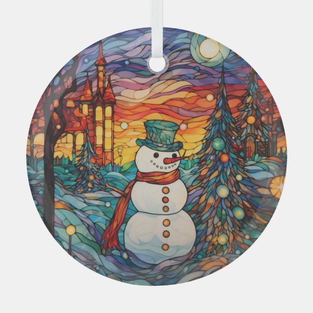 Stained Glass Christmas Ornament Sublimation (Front)