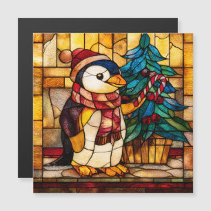 Stained Glass Christmas Penguin