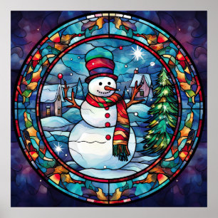 Stained Glass Christmas Poster