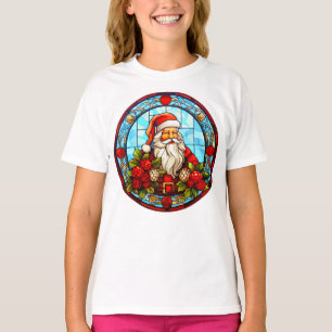 Stained Glass Christmas - Santa 3D Ornaments-2 T-Shirt
