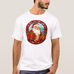 Stained Glass Christmas Santa 3D Ornaments-9 T-Shirt