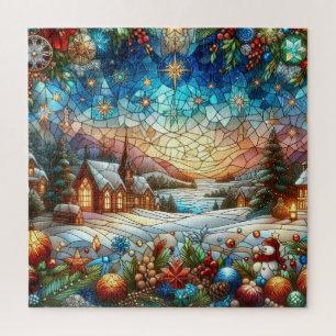 Stained Glass Christmas Scene Puzzle