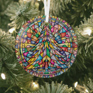 Stained Glass Christmas Tree Glass Tree Decoration
