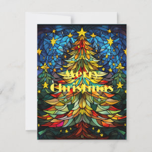 Stained Glass Christmas Tree Holiday Card