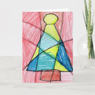 Stained Glass Christmas Tree Holiday Card