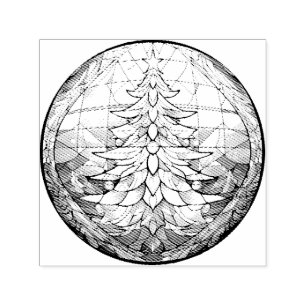 Stained Glass Christmas Tree Self-inking Stamp