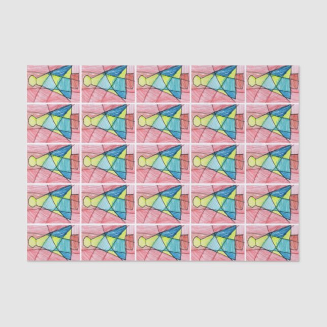 Stained Glass Christmas Tree Tissue Paper (Front)