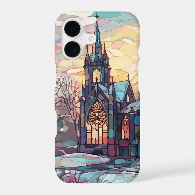 Stained Glass Church iPhone 14 Slim Fit Case (Back)