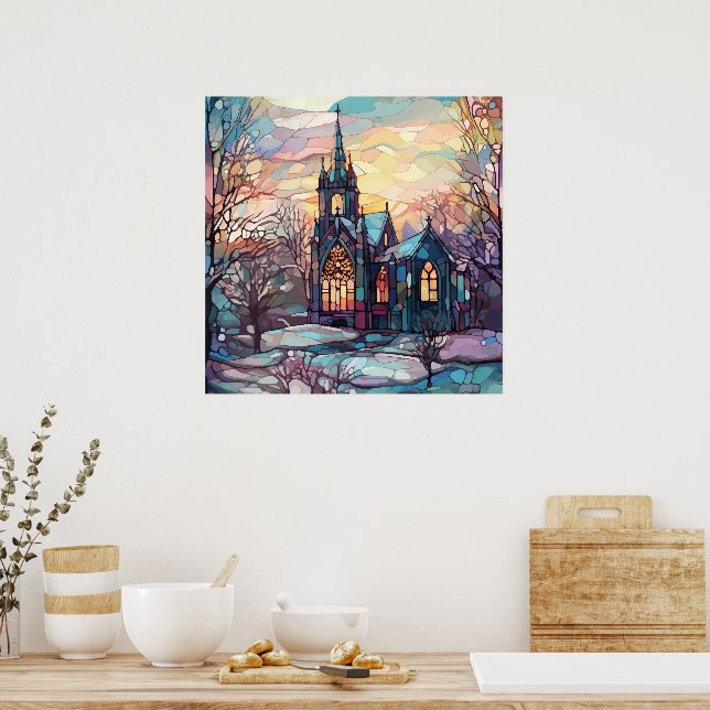 Stained Glass Church Poster (Kitchen)