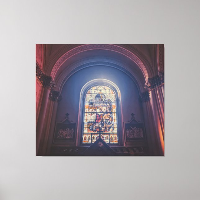 Stained Glass Church Window Canvas Print (Front)