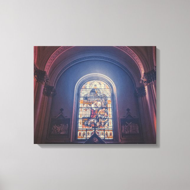 Stained Glass Church Window Canvas Print (Front)