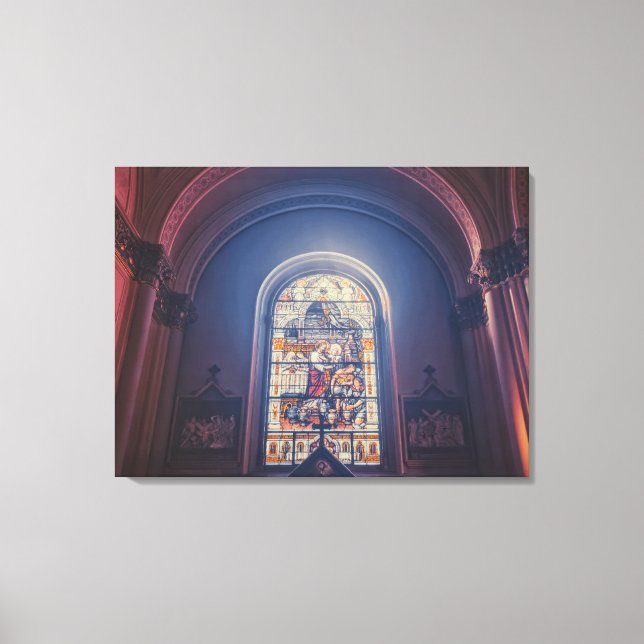 Stained Glass Church Window Canvas Print (Front)