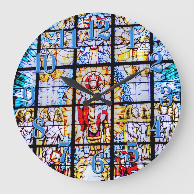 Stained Glass Church Window, Greenwich, UK Large Clock (Front)