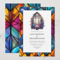 Stained Glass Church Window Wedding