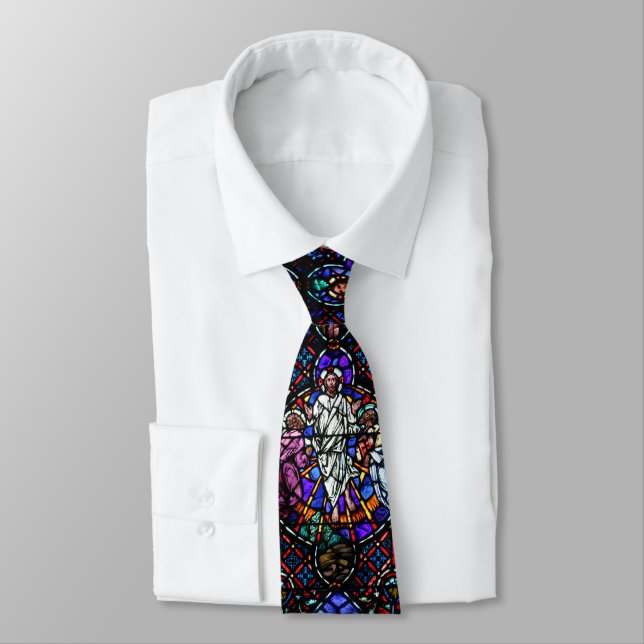 Stained Glass Church Windows Tie (Tied)