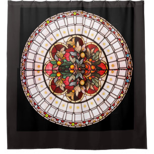 STAINED GLASS CIRCLE 2 SHOWER CURTAIN