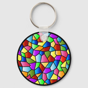 Stained Glass Circle Keychain