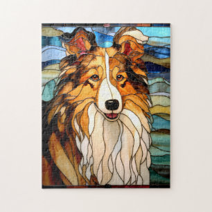 Stained Glass Collie Puzzle