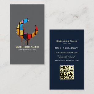 Stained Glass Color Swirl • Custom Editable Business Card