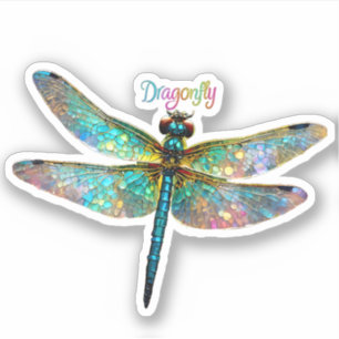 Stained Glass Colorful Dragonfly