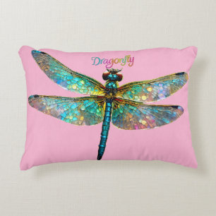 Stained Glass Colorful Dragonfly Decorative Cushion