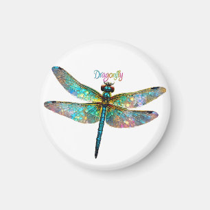 Stained Glass Colorful Dragonfly Magnet