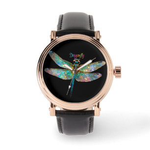 Stained Glass Colorful Dragonfly Watch