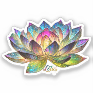 Stained Glass Colorful Lotus Flower 