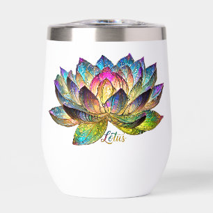 Stained Glass Colorful Lotus Flower