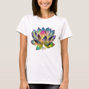 Stained Glass Colorful Lotus Flower T-Shirt