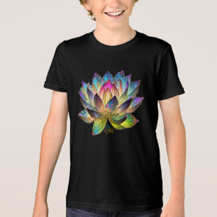Stained Glass Colorful Lotus Flower Tri-Blend Shirt