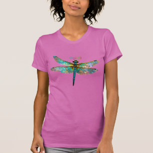 Stained Glass Colourful Dragonfly T-Shirt