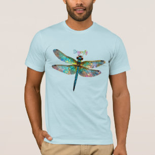 Stained Glass Colourful Dragonfly T-Shirt