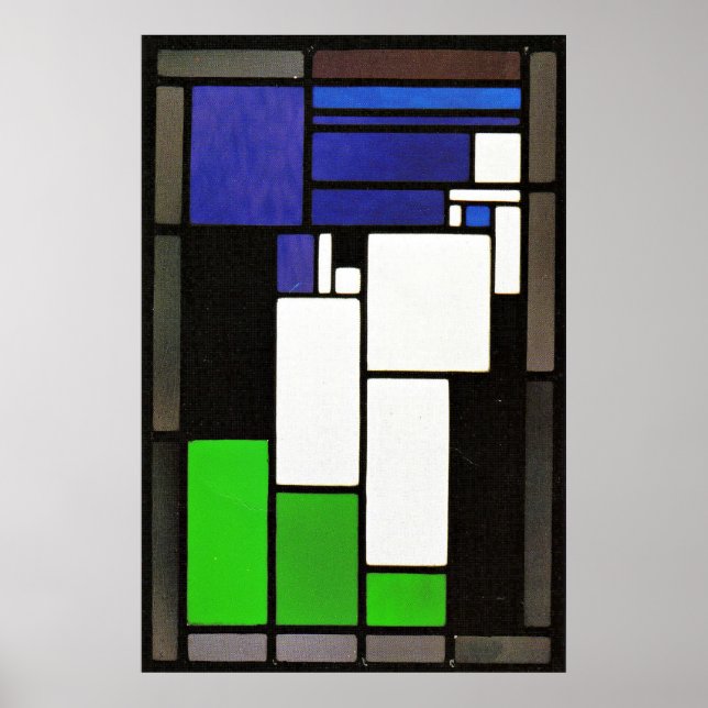 Stained Glass Composition-Woman, famous artwork Poster (Front)