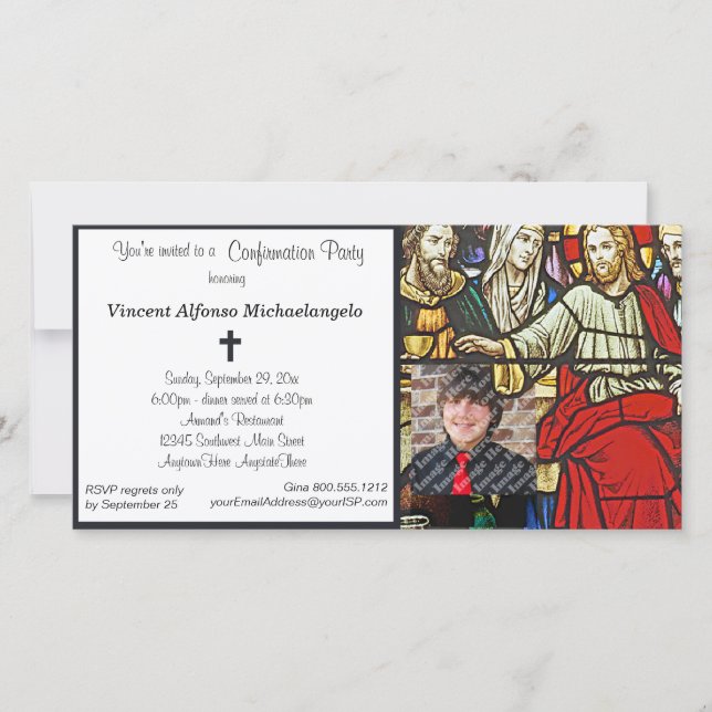 Stained Glass Confirmation Party Invitation (Front)