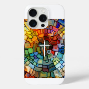 Stained Glass + Cross Apple iphone clear case