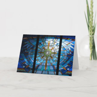 Stained glass cross, blank inside card