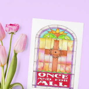 Stained Glass Cross Easter Holiday Card