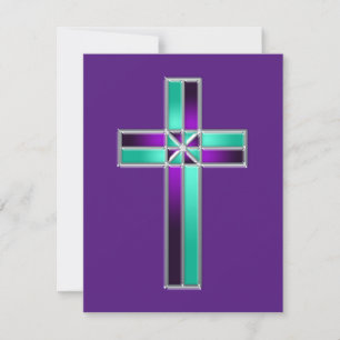 Stained Glass Cross Easter  Holiday Card