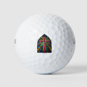 Stained Glass Cross Golf Balls