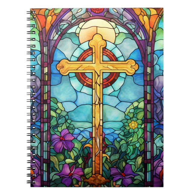 Stained Glass Cross  Notebook (Front)