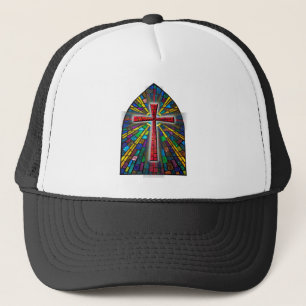 Stained Glass Cross Trucker Hat