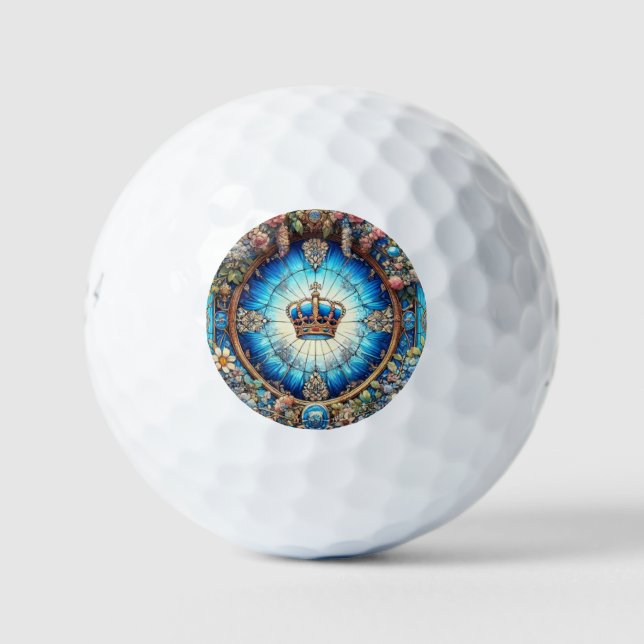 Stained glass crown golf ball (Front)